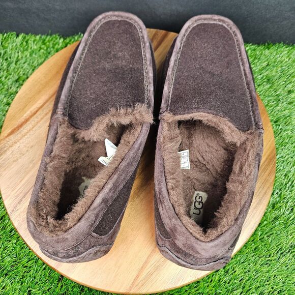 UGG Ascot Mens Size 10 Brown Casual Comfort Slip On Sheepskin Shoes Slippers main image 4
